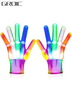 Led Gloves, Flashing Light Up Gloves, LED Light Glow Gloves Cool Fun Toys , Light-up Party, Costume Party Favors for Age 3-12 Kids Teens