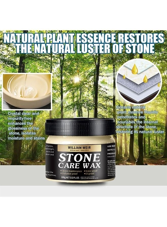 WILLIAM WEIR Stone Care Wax Furniture Polish and Restoration Stone Seasoning, Suit for Marble Furniture, Ceramic Tiles, Stone Floor, Stone Walls, Stone Polish Protection - Image 3