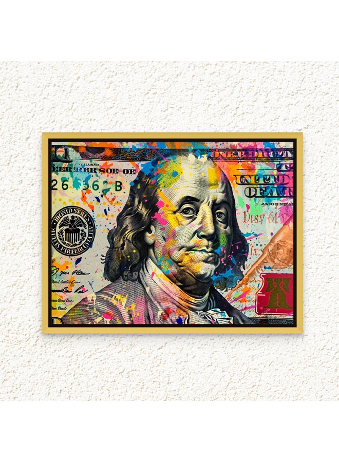 Art Decor Art Decor Framed Canvas Wall Art of Dollar Bill Pop Art Landscape Money Art Print Wall Décor for Home Office Living Room Bedroom Gifting - Image 1