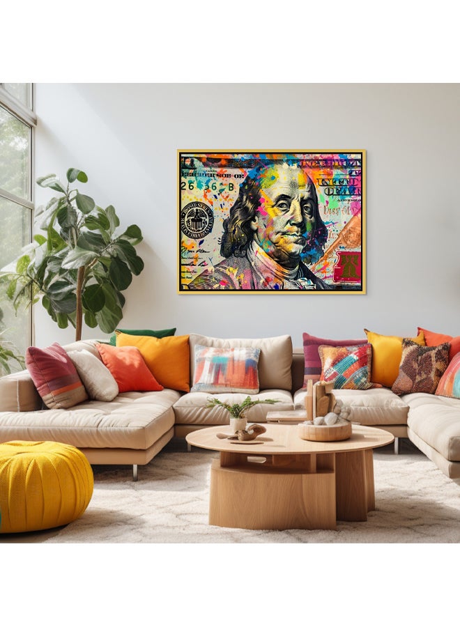 Art Decor Art Decor Framed Canvas Wall Art of Dollar Bill Pop Art Landscape Money Art Print Wall Décor for Home Office Living Room Bedroom Gifting - Image 3
