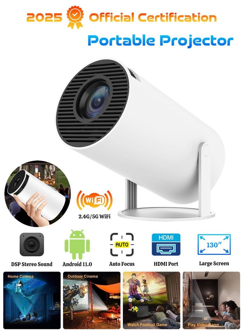 Portable Projector Pocket 5G WIFI Android11.0 Support 130 Inches Home Theater Full HD for Indoor Outdoor Home Birthday Gift Compatible with TV Stick/HDMI/USB/PS5/iOS/PS4 - Image 1