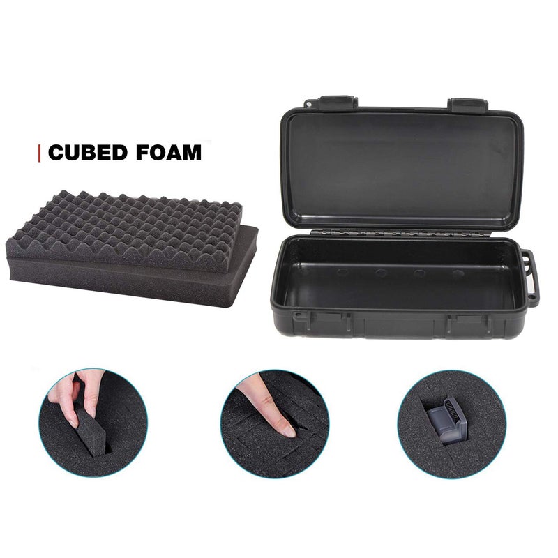 MOOCY 8" Small Hard Case with Pluck Foam Insert, 8.6 x 4.9 x 1.9 Inch - Watertight Airtight Plastic Box for Tools/Glass Testing Equipment/EDC Gears, Portable for Fishing/Kayaking/Cycling - Image 2