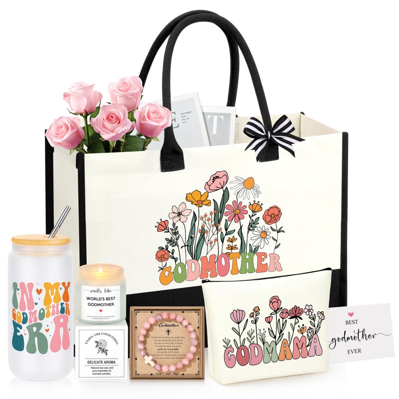 Godmother Proposal Gift Will You Be My Godmother from GodChild Mothers Day Christmas Birthday Gifts for Godmom Gifts Ideas Basket Set of 5