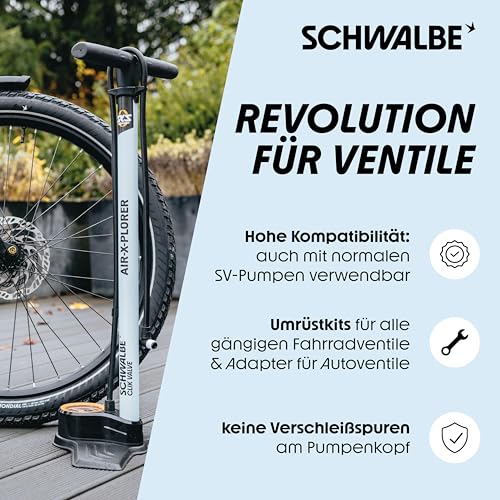 Schwalbe Clik Valve Conversion Set - Presta/SV Valve Conversion Kit - Innovation for Inflating Bicycle Tyres - Image 4