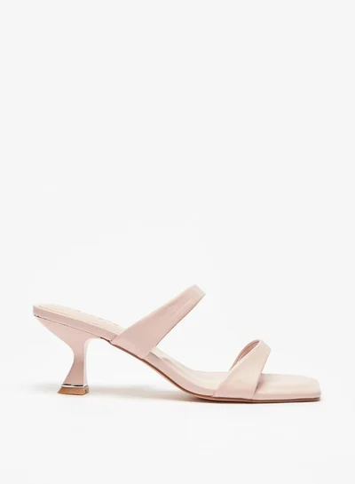 Celeste Women Solid Slip On Strap Sandals with Kitten Heels