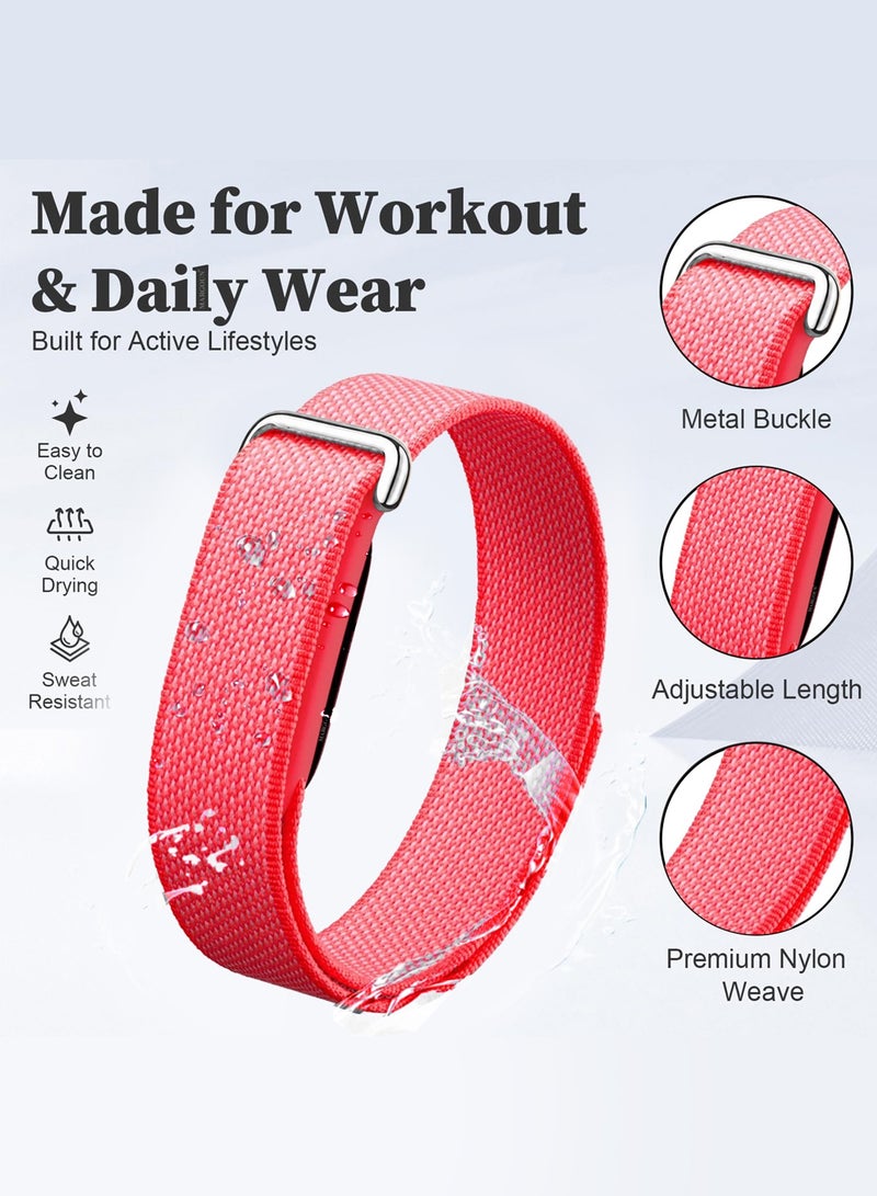 CATANES Woven Nylon Replacement Bands for Google Fitbit Air – Breathable Stretch Elastic Sport Watch Straps – Comfortable Lightweight Wristband for Screenless Tracker - Berry - Image 5