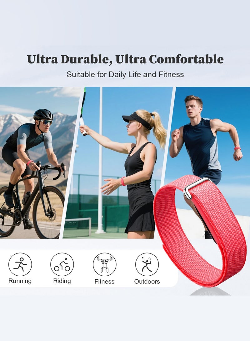 CATANES Woven Nylon Replacement Bands for Google Fitbit Air – Breathable Stretch Elastic Sport Watch Straps – Comfortable Lightweight Wristband for Screenless Tracker - Berry - Image 2