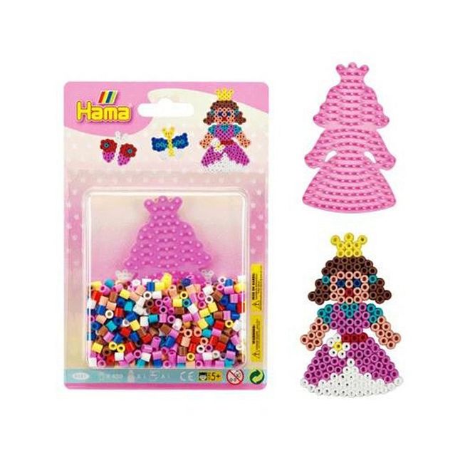 Hama Princess Midi Beads Kit for Kids - Creative Art & Hobby Craft, 5 , 450 Beads with Pegboard & Ironing Paper - Image 1