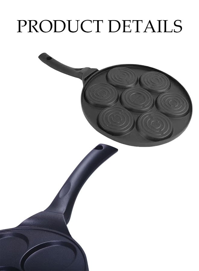 DUNISO 7-Cup Pancake Maker Pan Non Stick Mini Pancake Maker Crepe Pan Multifunctional Practical Pancake Frying Pan Breakfast Omelet Cooker Pan - Image 4