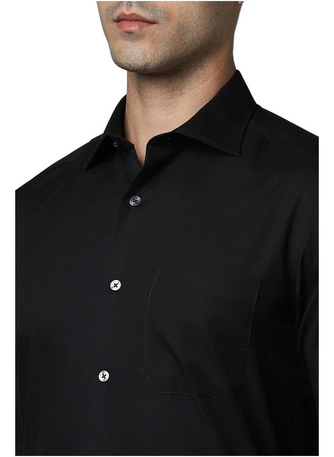 LOUIS PHILIPPE - Louis Philippe Men's Classic Fit Shirt (LPSFMCLP787643_Black - Image 1