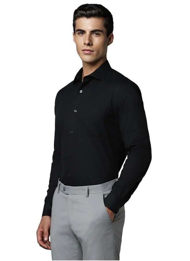 LOUIS PHILIPPE - Louis Philippe Men's Classic Fit Shirt (LPSFMCLP787643_Black - Image 1