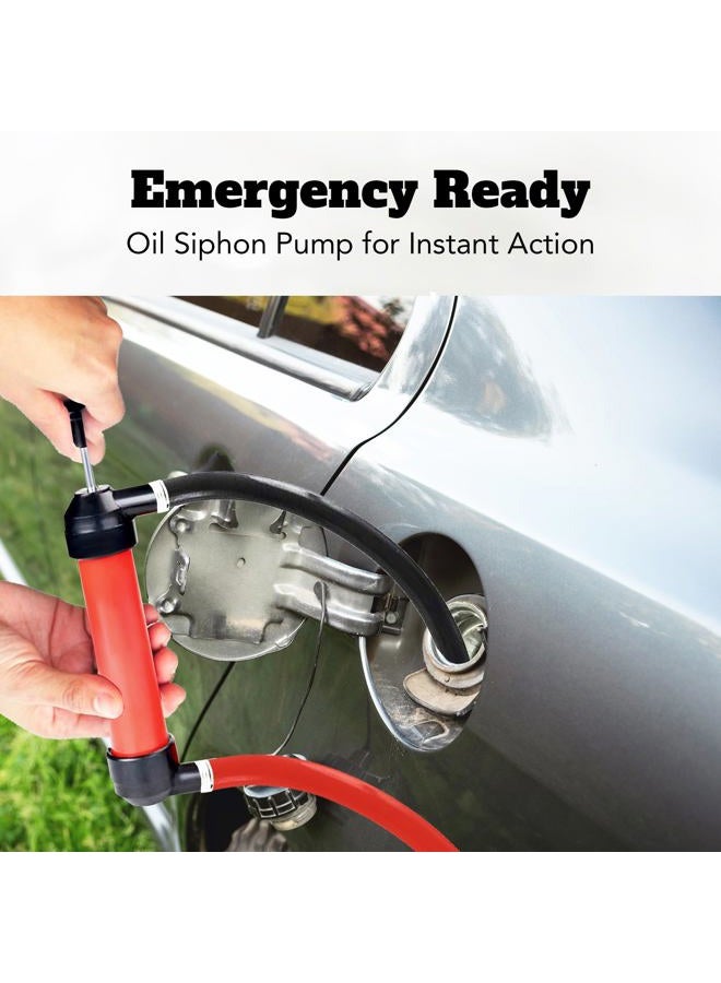 Vila Manual Fuel Transfer Pump, Portable Water, and Gas Siphon Pump Kit, Multi-use, Syphon Hand Pump for Gasoline, 15" Siphon Hose, Liquid Transfer for Automotive, Rain Barrels & Water Gardens - Image 4