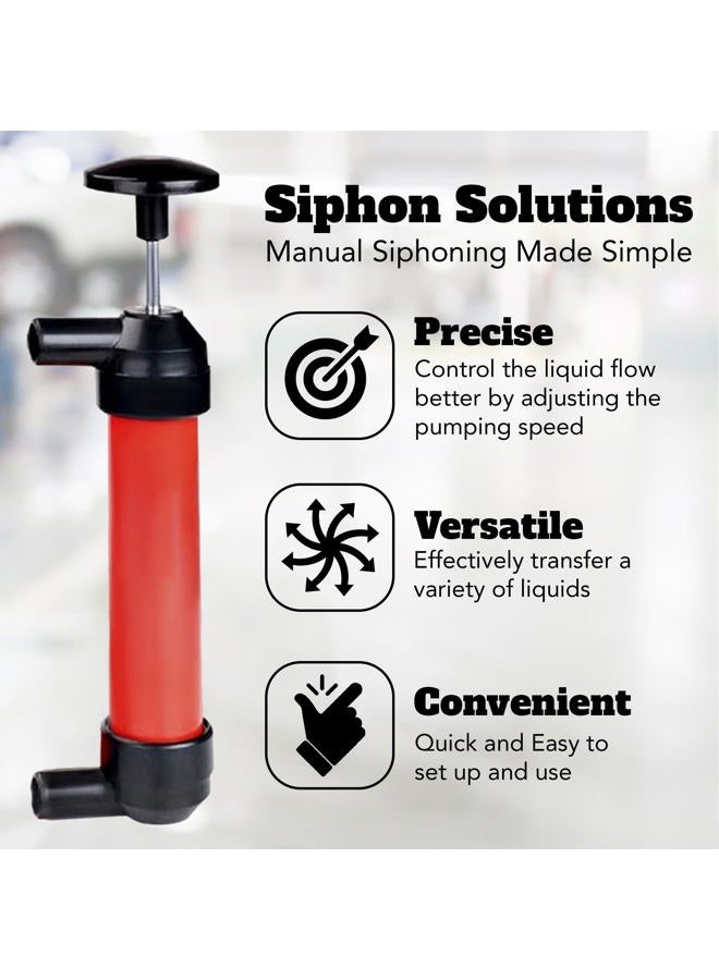 Vila Manual Fuel Transfer Pump, Portable Water, and Gas Siphon Pump Kit, Multi-use, Syphon Hand Pump for Gasoline, 15" Siphon Hose, Liquid Transfer for Automotive, Rain Barrels & Water Gardens - Image 2
