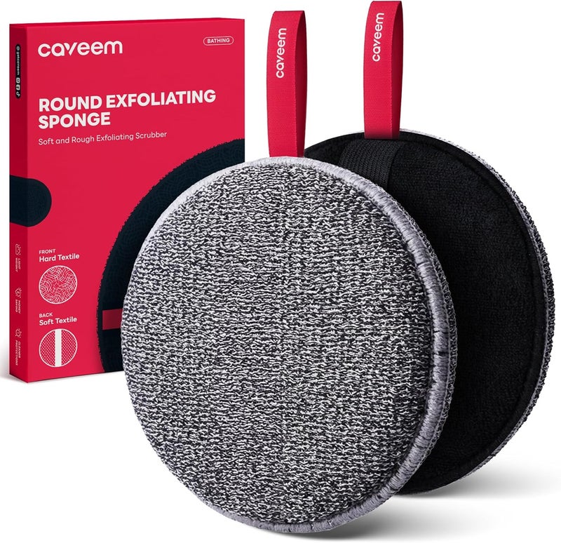 CAVEEM Exfoliating Body Scrubber, Bath and Body Scrub Buffer, Body Exfoliator for Remove Dead Skin, Gentle and Rough Lightweight Sponge for Shower (2 Pack) - Image 1