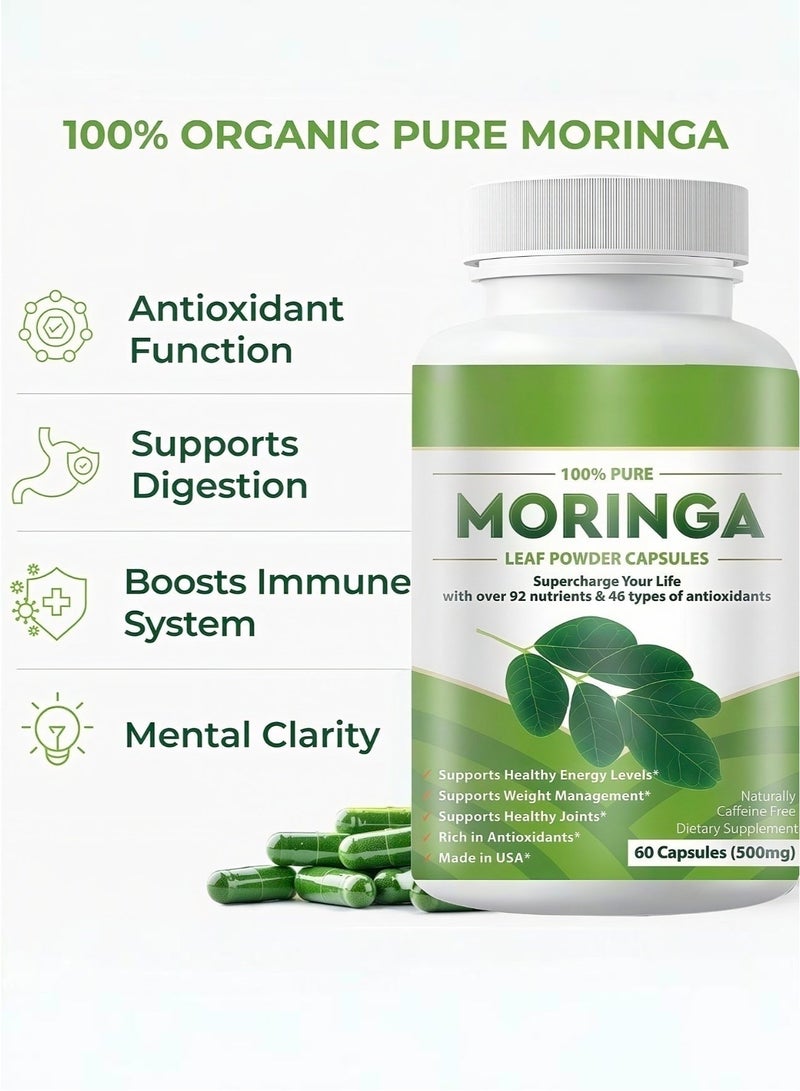 Moringa Leaf Powder, 120 Capsules - Image 2