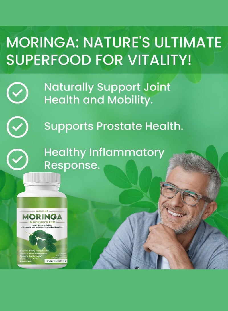 Moringa Leaf Powder, 120 Capsules - Image 3