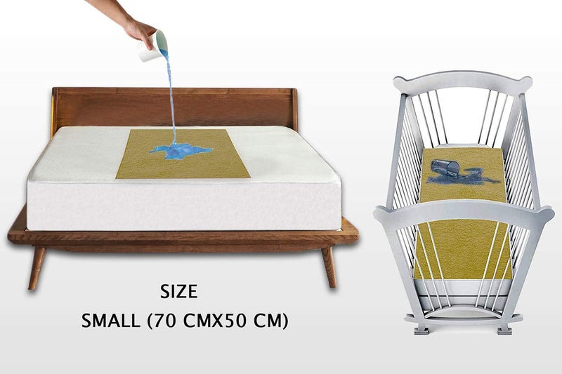 Trance Quick Dry - Soft Bed Protector Waterproof Baby Cot Sheet - (Medium-100x70 cm,Beige) - Image 2