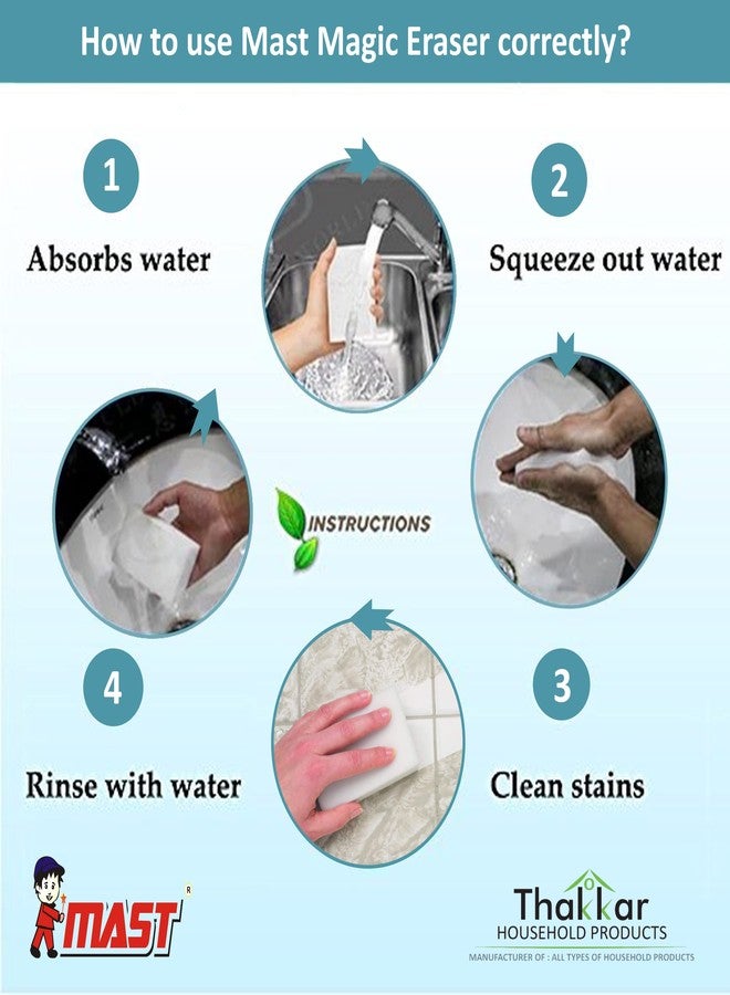 Mast Magic Eraser Melamine Sponge for Stain Removal (Pack of 3) - Image 4
