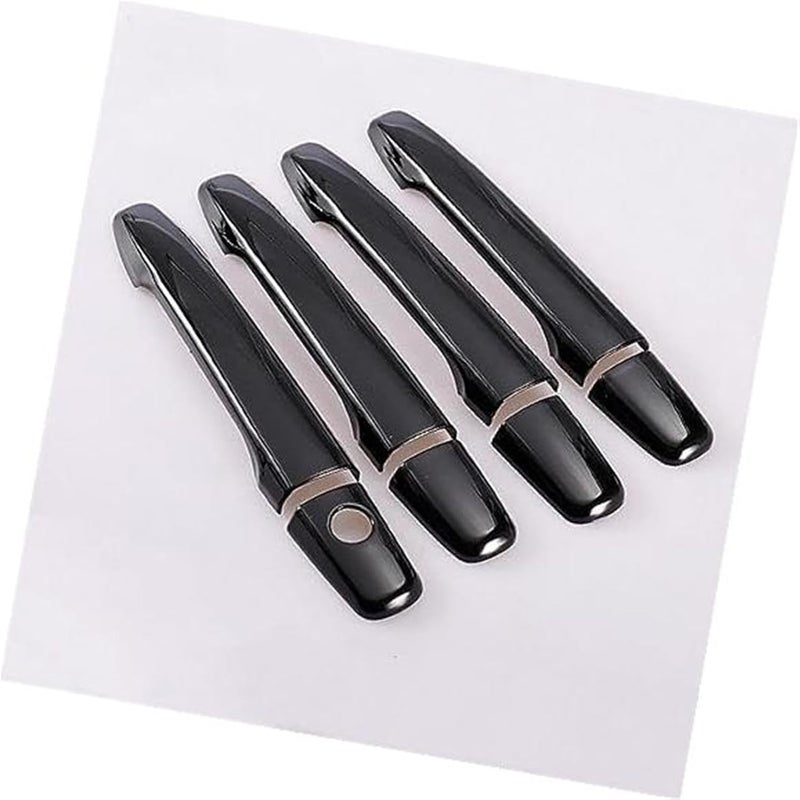 Wivplex Glossy Carbon Fiber Chrome Car Door Handle Cover for Mitsubishi Lancer - Image 1