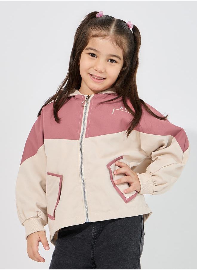 Color Block Front Zip Jacket
