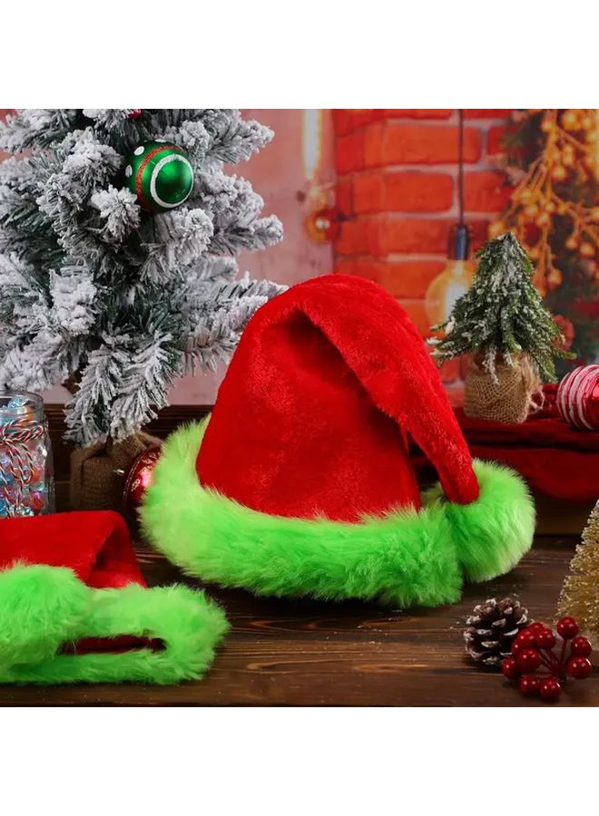 قبعة سانتا حمراء فاخرة مع بطانة مريحة لحفلات Christmas وليلة رأس السنة الجديدة لالتقاط الصور، إكسسوار زي مصنوع من البوليستر. - Image 5