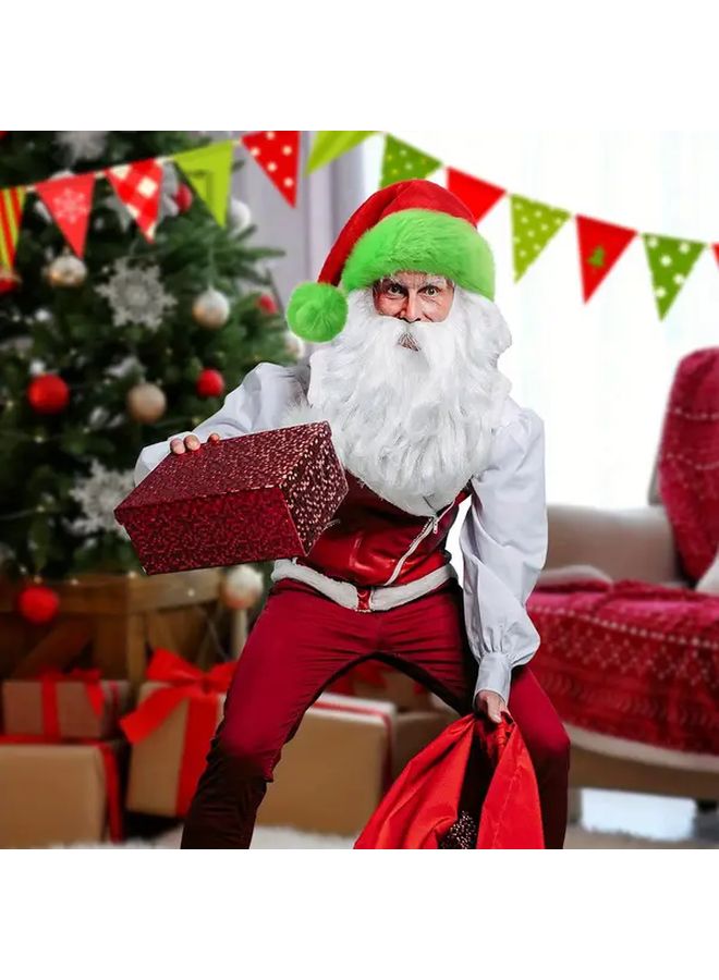 قبعة سانتا حمراء فاخرة مع بطانة مريحة لحفلات Christmas وليلة رأس السنة الجديدة لالتقاط الصور، إكسسوار زي مصنوع من البوليستر. - Image 3