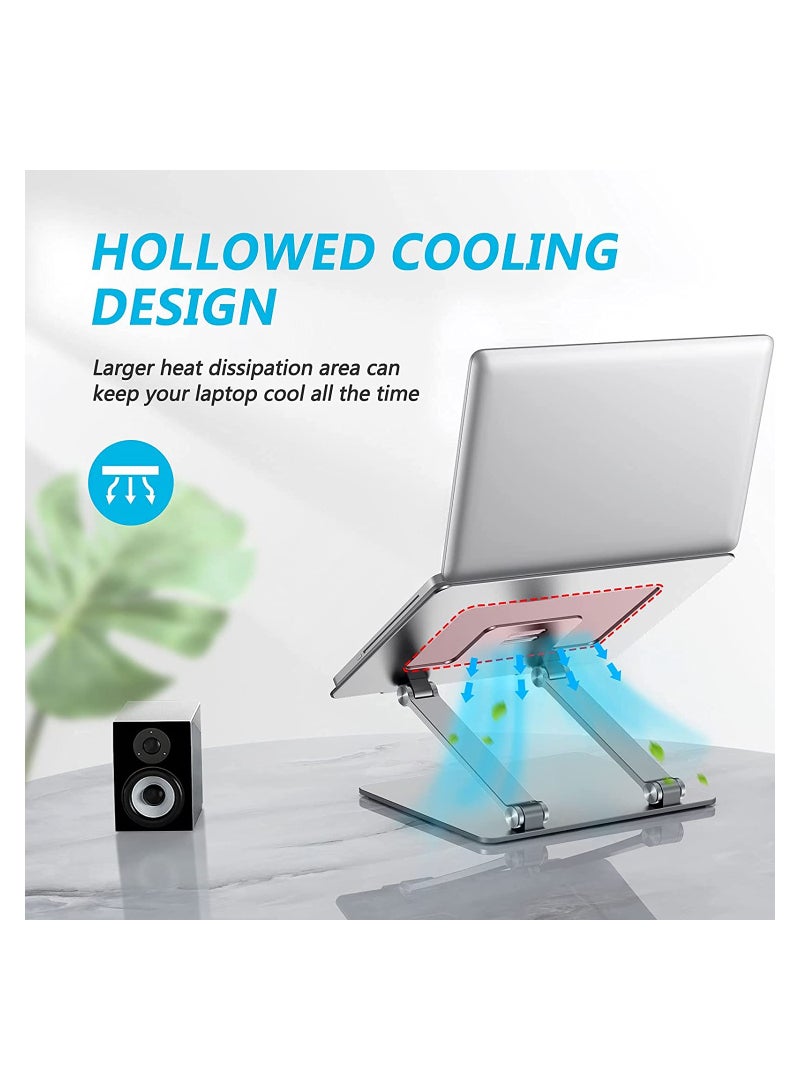 Laptop Stand, Adjustable Ergonomic Laptop Holder, Aluminium Alloy Notebook Stand with Heat-Vent, Portable Anti-Slip Computer Stand Compatible with MacBook Pro/Air - Image 4