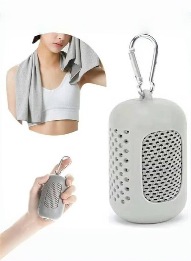 Generic Gym Towels, Cooling Towel Soft Microfiber with Portable Silicone Sleeves, Breathable Instant Towels, Microfiber Soft Quick Dry Gym Towel for Sport Camping Swim  - Image 1