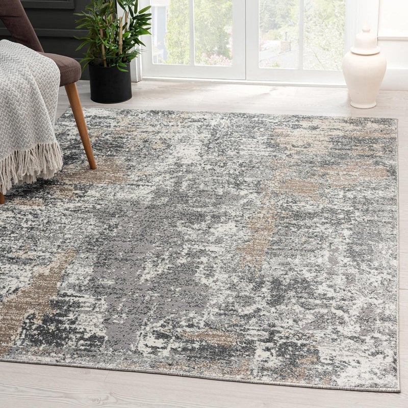 LUXE WEAVERS LUXE WEAVERS Euston Collection 7679 Grey 8x10 Abstract Area Rug 