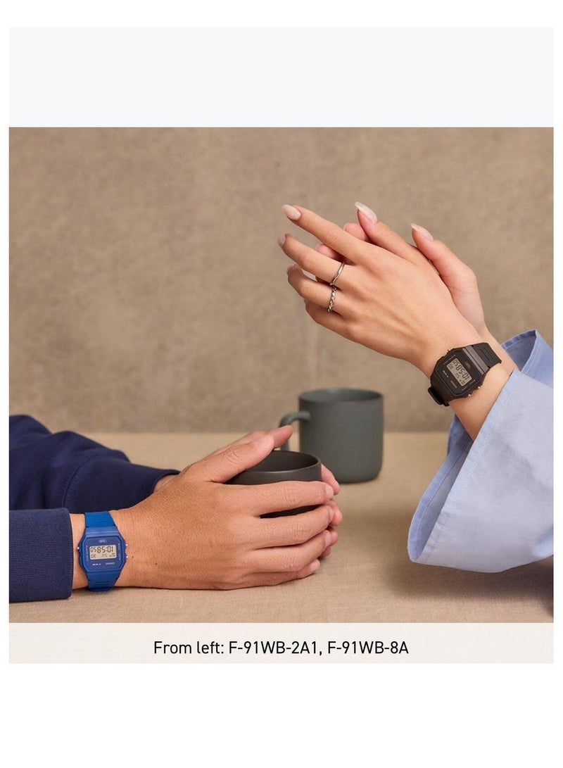 Casio Unisex Classic Digital Watch F-91WB-8ADF - Image 3