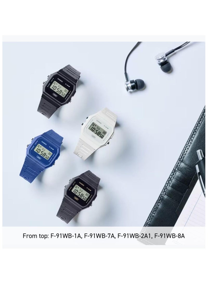 Casio Unisex Classic Digital Watch F-91WB-8ADF - Image 4