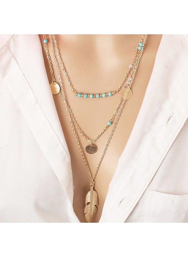 NEWITIN 23 Pieces Gold Bohemian Jewelry Set for Women Fashion Costume Jewels Turquoise Necklace Bracelet Ring Belt Chain Head Chain Earrings Western Turquoise Jewelry Set for Women - Image 4