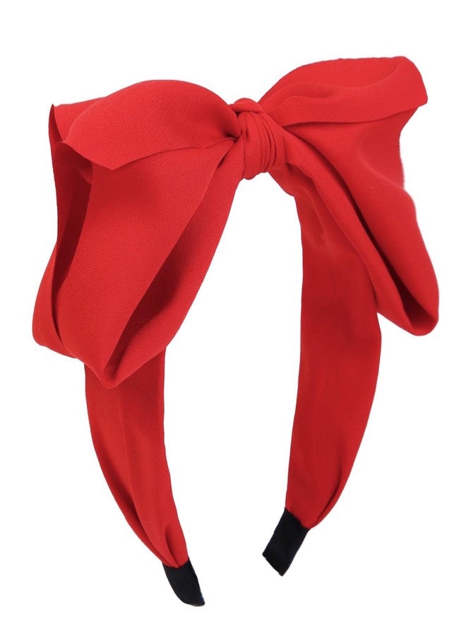 Huachi Red Bow Headbands for Women Girls, Vintage Red Headband for Halloween Costume - Image 1