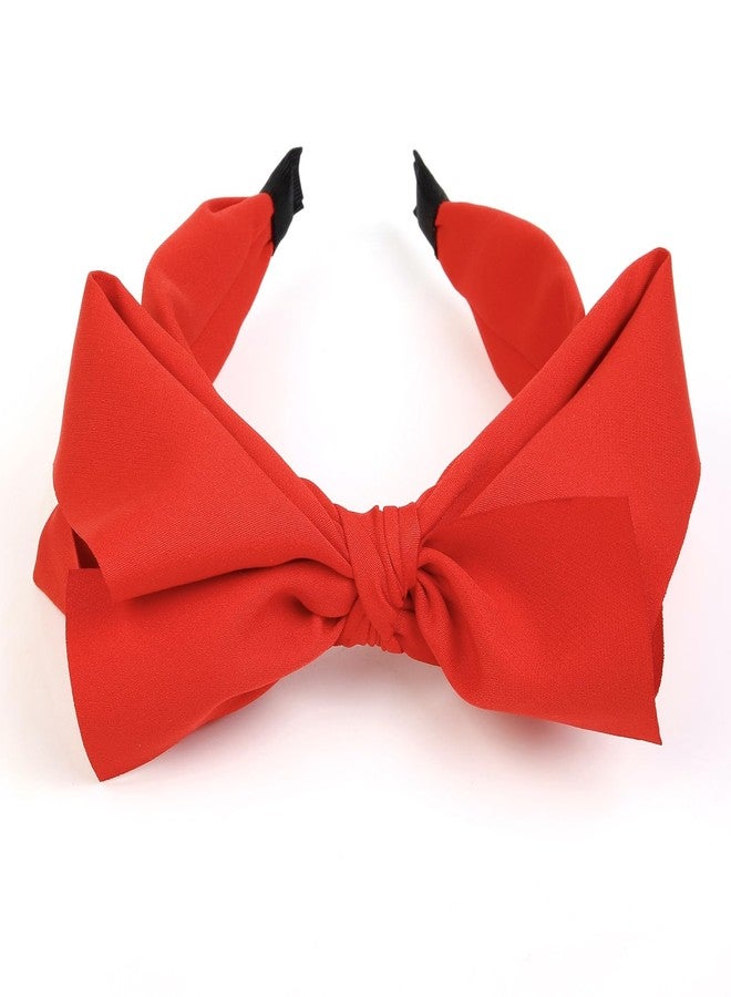 Huachi Red Bow Headbands for Women Girls, Vintage Red Headband for Halloween Costume - Image 3