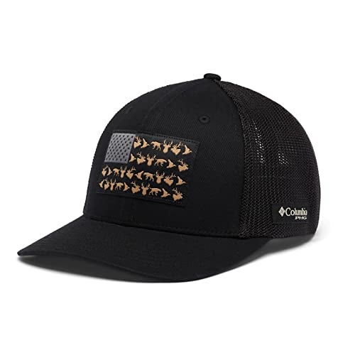 Columbia Unisex PHG Game Flag Mesh Ball CapHigh Crown Black XXLarge - Image 1