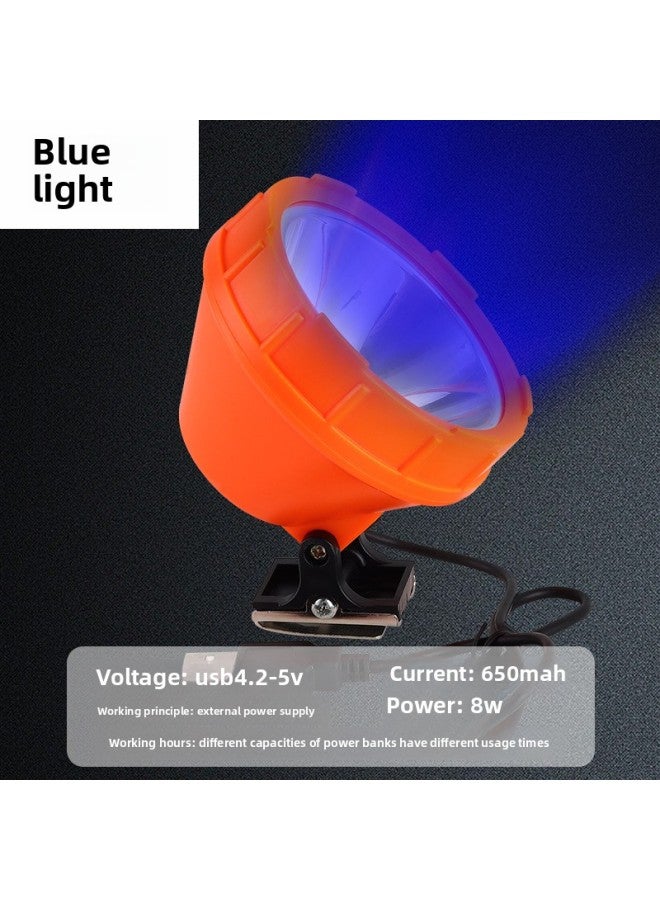 Aifilesi Fishing Lamp Head Super Bright Blue Light Night Fishing Lamp External USB Strong Light Fishing Lamp Fishing Box Lamp Head Accessories