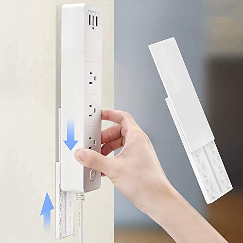SIYANSHU Self Adhesive Power Strip Wall Mount,No Damage Wall-Mounted Fixation Holders Mount Reusable for Power Strips Cable Organizers, Photo Frame, Wall Clock, Cabinet Light, (Pack of-2) - Image 2