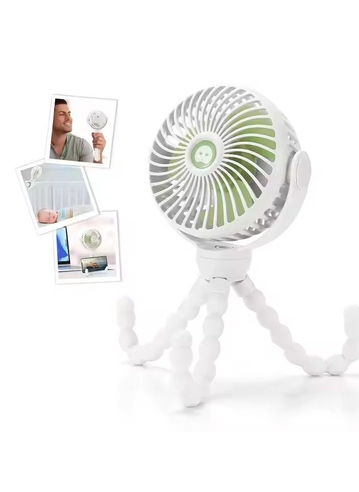 إسكدنيا Mini USB Baby Stroller Fan, HOME Portable Mini Handheld Stroller Fan,Personal Portable Car Seat Baby Fan with Flexible Tripod,USB or Battery Powered Desk Fan with Adjustable 3 Speeds  - Image 1