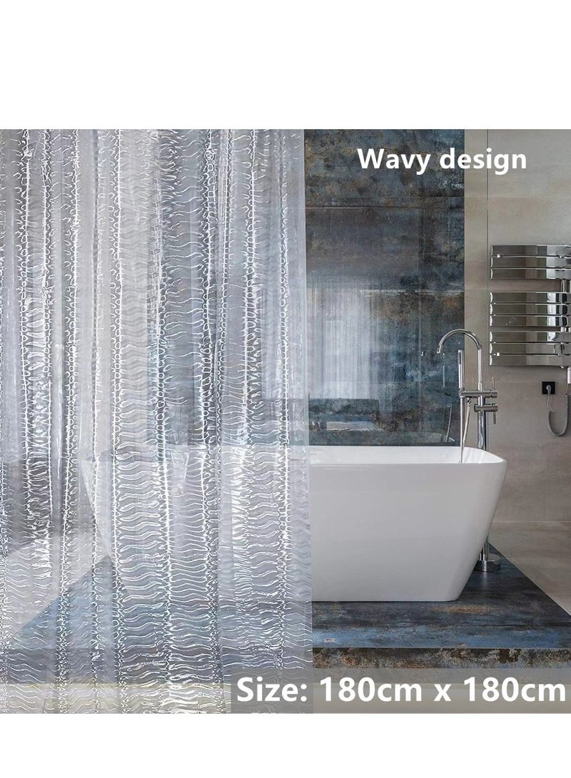 كوتيس 1-قطعة ماء دش الستار PEVA شفافة دش الستار 180x180 سم - Image 4