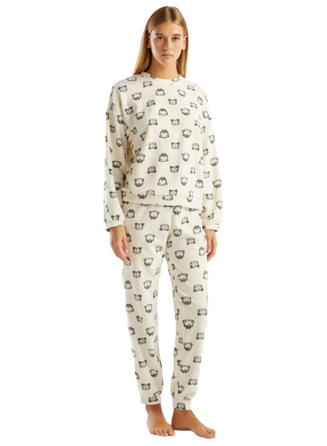 Benetton FLEECE PYJAMAS WITH MASCOT PRINT - Image 1