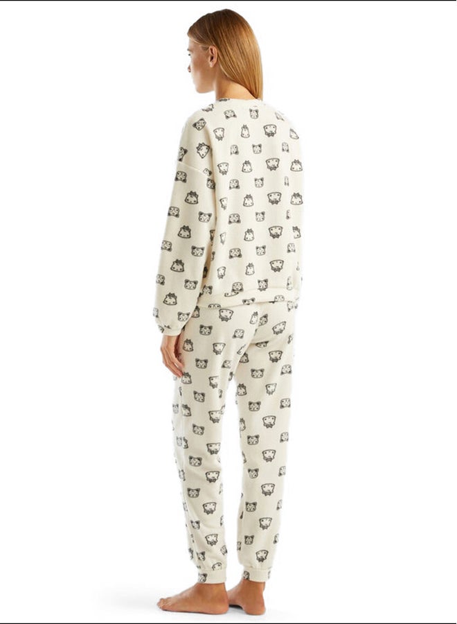 Benetton FLEECE PYJAMAS WITH MASCOT PRINT - Image 2
