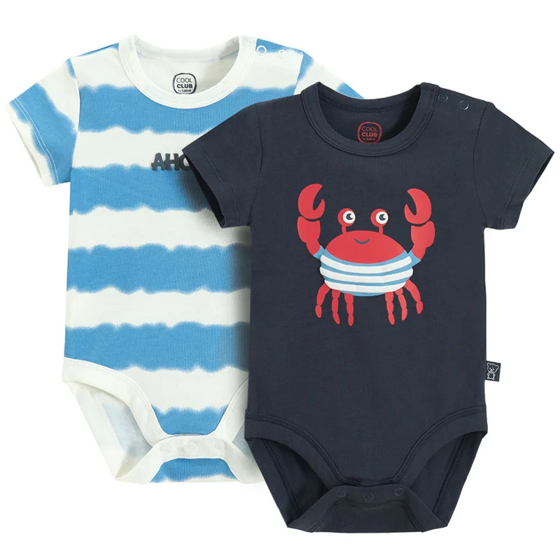 كول كلوب مزيج قطن وإيلاستين للجسم بأكمام قصيرة عبوتين