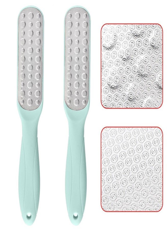 Naidev 2 Pcs Double Sided Multidirectional Nickel Foot File Callus Remover Heel Scraper Foot Scrub Care Tool to Remove Rough Cracked Corns Smoothing Hard Skin. (Green) - Image 1