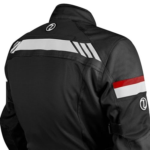 Rynox Unisex Adult Stealth Air Pro Jacket | Mesh Motorcycle Touring Jacket With Impact Protection And Abrasion Resistance | Black Red, Small - Image 5