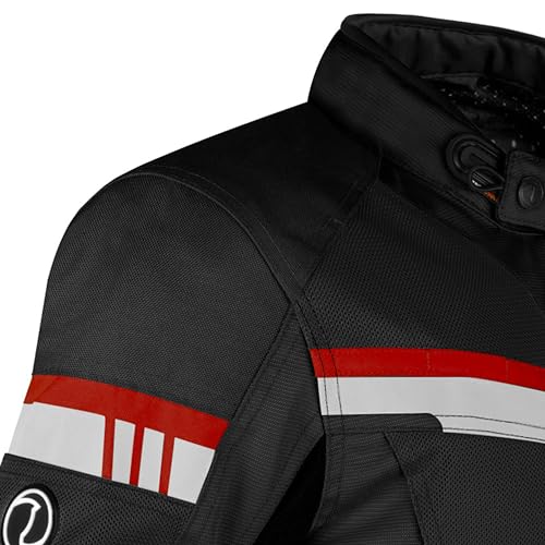 Rynox Unisex Adult Stealth Air Pro Jacket | Mesh Motorcycle Touring Jacket With Impact Protection And Abrasion Resistance | Black Red, Small - Image 3