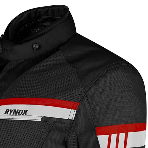 Rynox Unisex Adult Stealth Air Pro Jacket | Mesh Motorcycle Touring Jacket With Impact Protection And Abrasion Resistance | Black Red, Small - Image 4