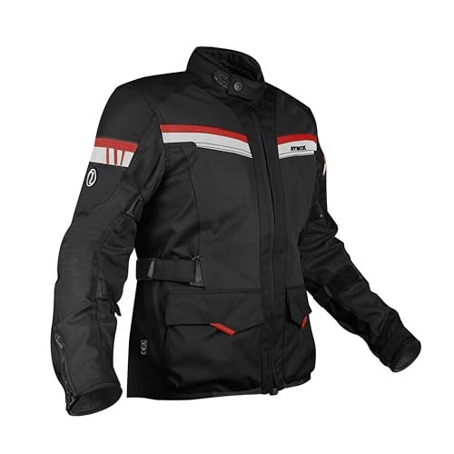 Rynox Unisex Adult Stealth Air Pro Jacket | Mesh Motorcycle Touring Jacket With Impact Protection And Abrasion Resistance | Black Red, Small - Image 1