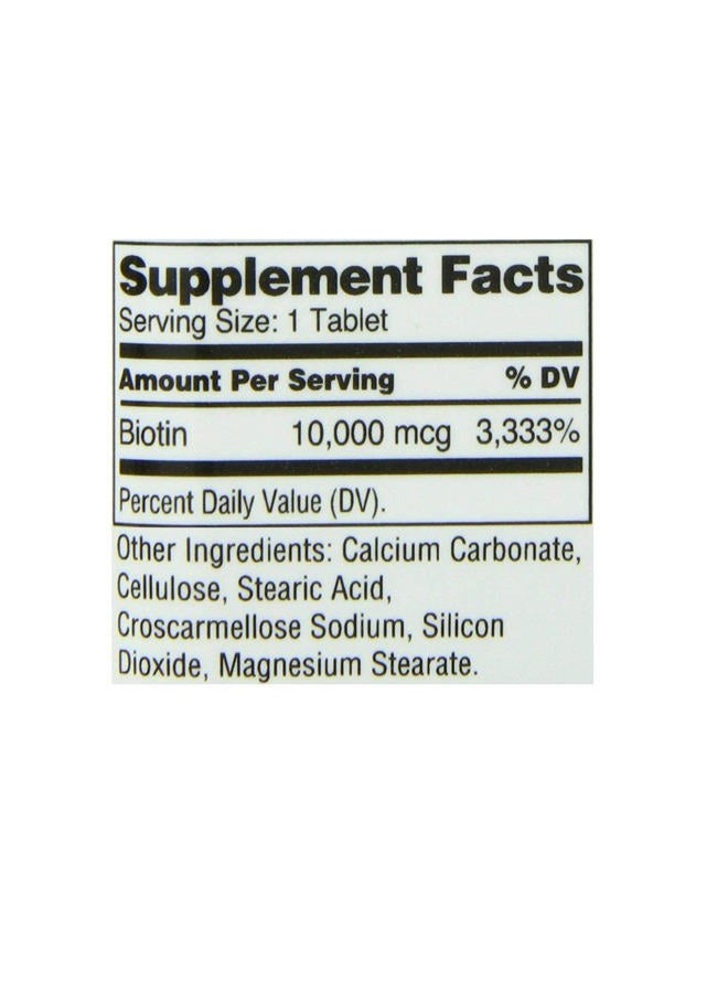 21st Century Biotin Tablets, 10,000 mcg,2 Count - Image 2