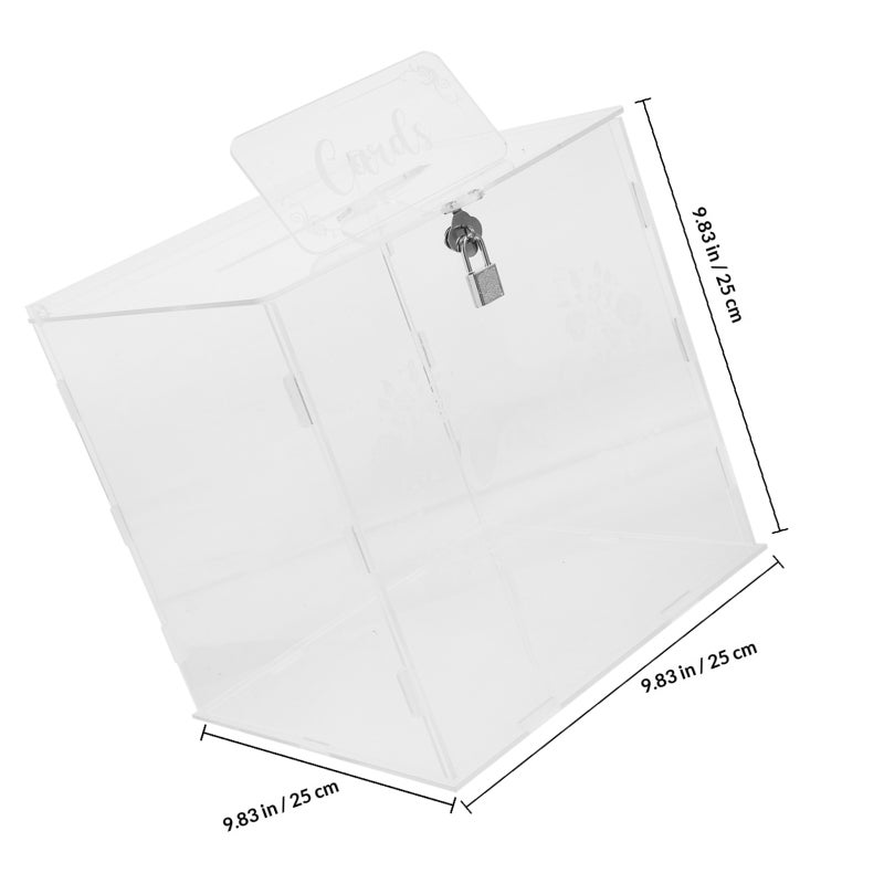 Card Boxes for Reception, Durable Acrylic Design with Lock, Ideal for Events - Image 2