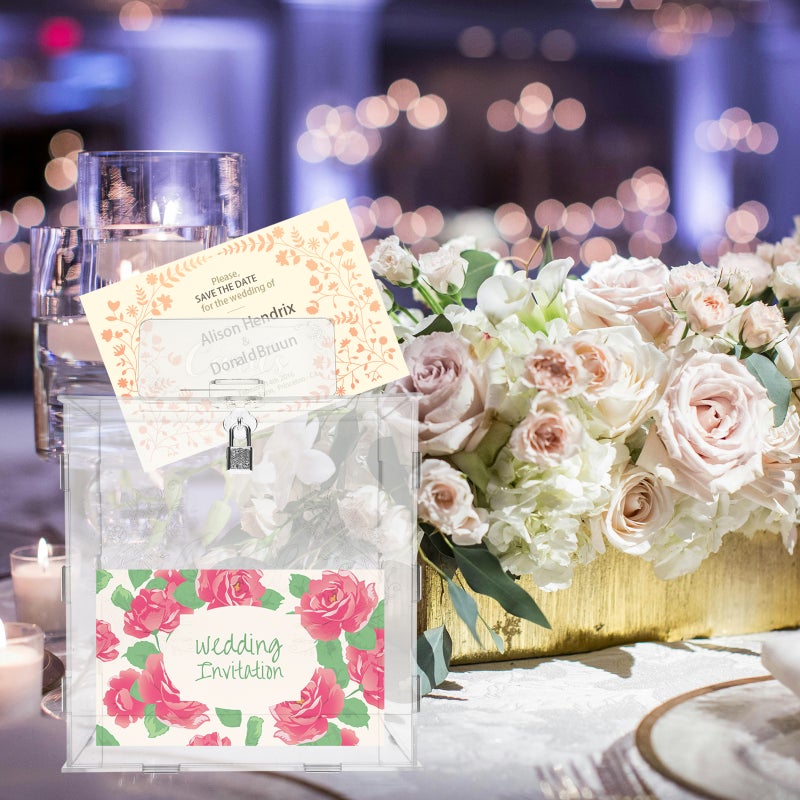 Card Boxes for Reception, Durable Acrylic Design with Lock, Ideal for Events - Image 4